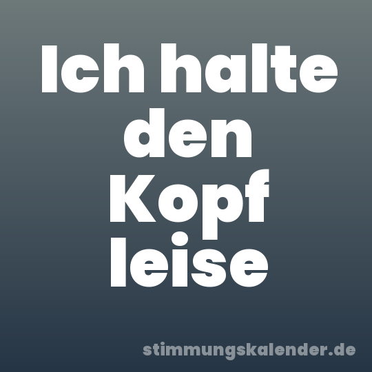 Ich halte den Kopf leise