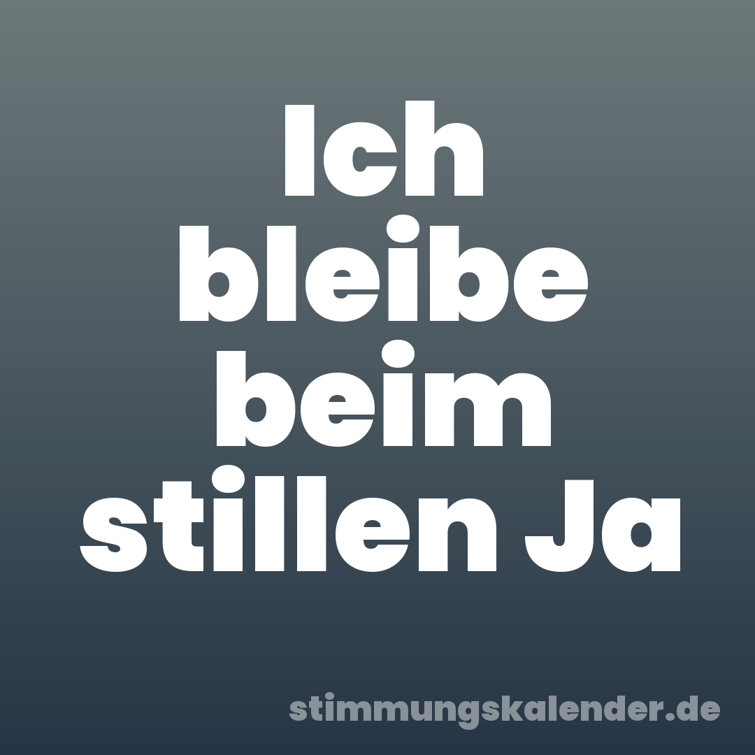 Ich bleibe beim stillen Ja