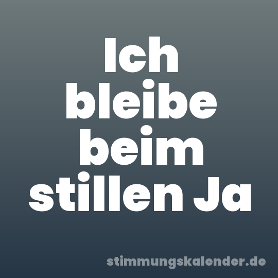 Ich bleibe beim stillen Ja