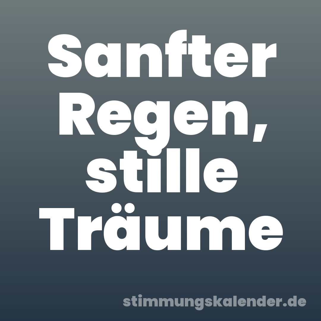Sanfter Regen, stille Träume