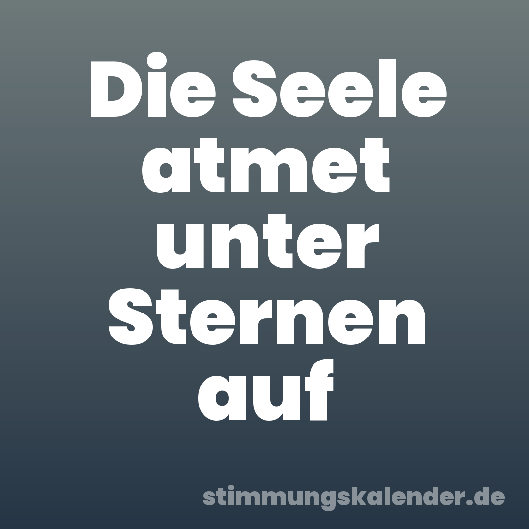 Die Seele atmet unter Sternen auf