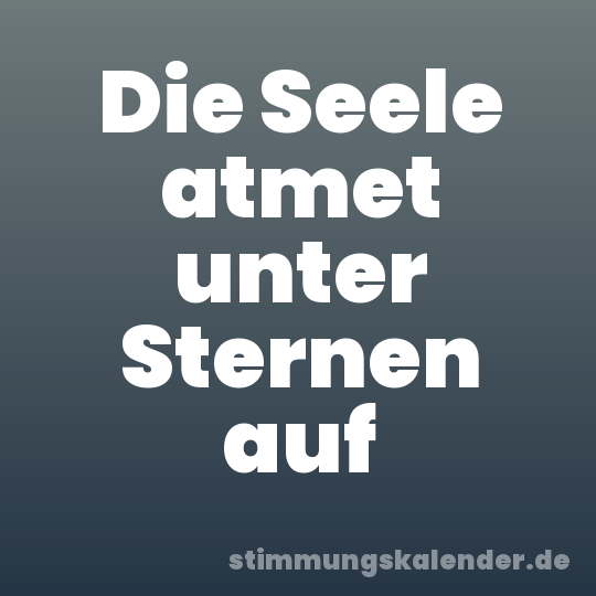 Die Seele atmet unter Sternen auf