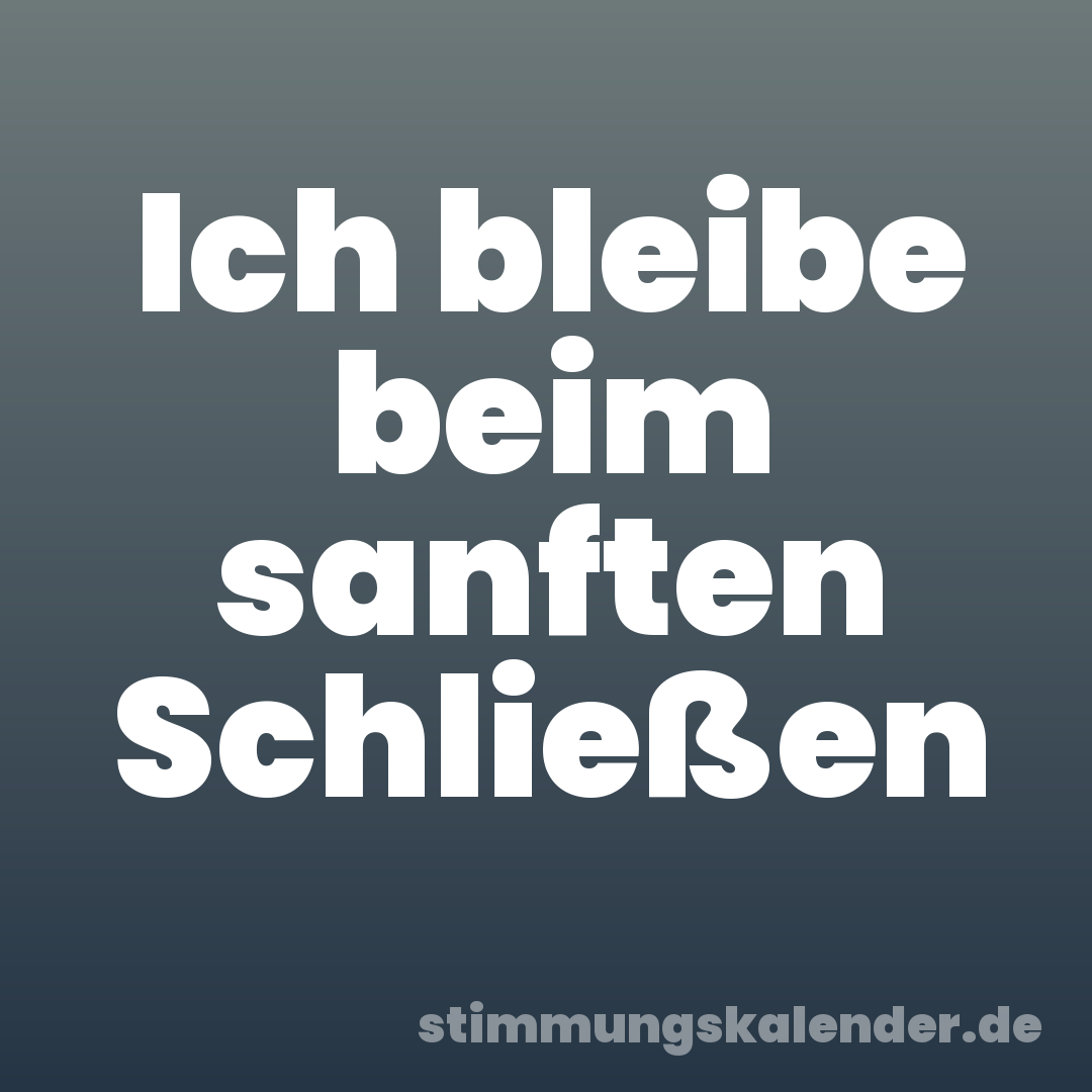 Ich bleibe beim sanften Schließen