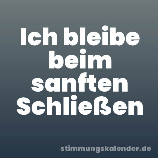 Ich bleibe beim sanften Schließen