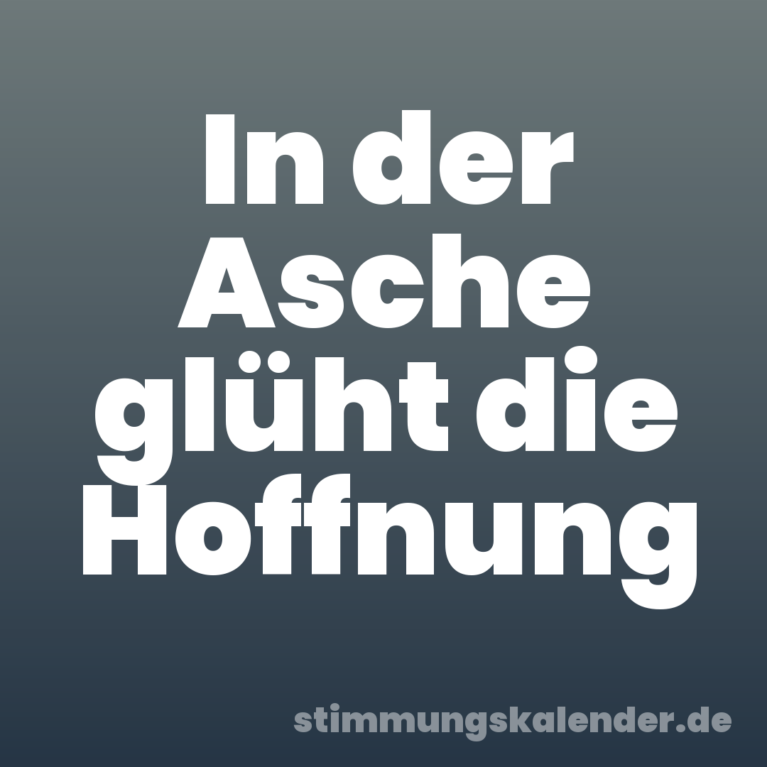 In der Asche glüht die Hoffnung