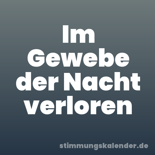 Im Gewebe der Nacht verloren