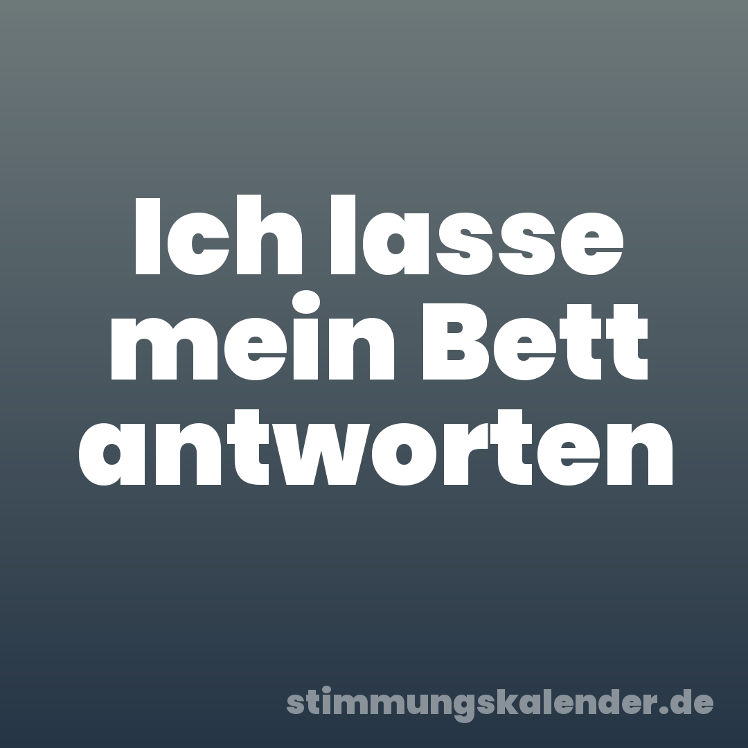 Ich lasse mein Bett antworten