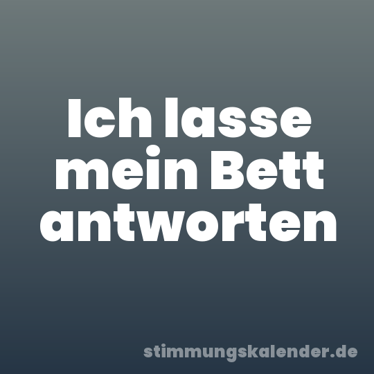 Ich lasse mein Bett antworten