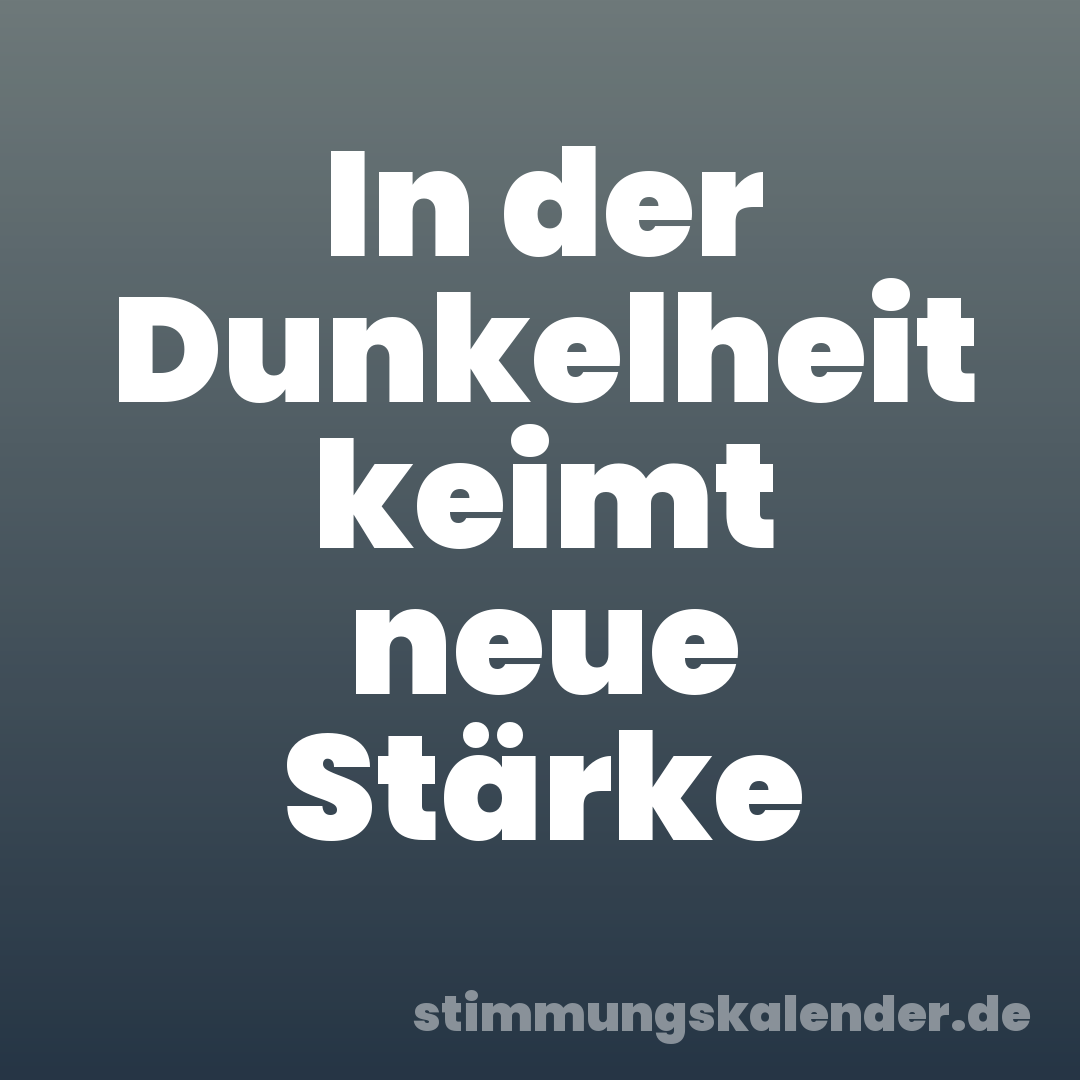 In der Dunkelheit keimt neue Stärke