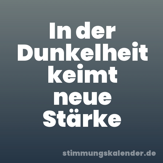 In der Dunkelheit keimt neue Stärke