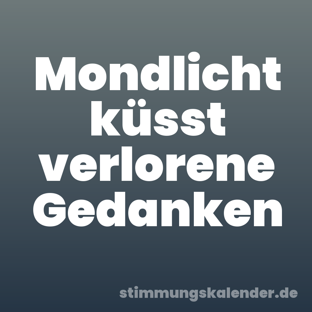 Mondlicht küsst verlorene Gedanken