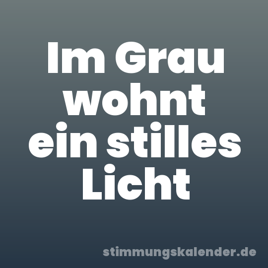 Im Grau wohnt ein stilles Licht