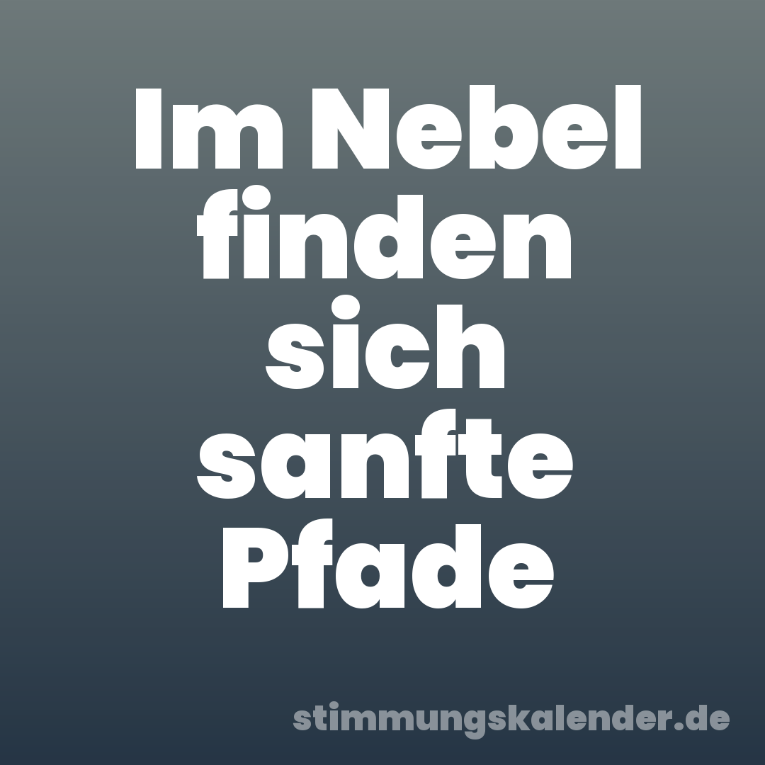 Im Nebel finden sich sanfte Pfade