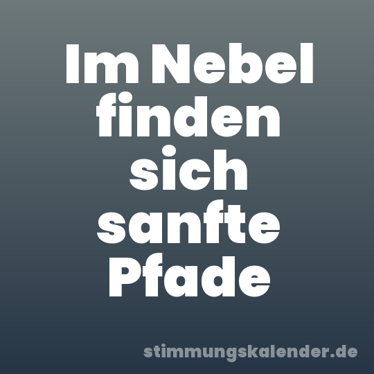 Im Nebel finden sich sanfte Pfade