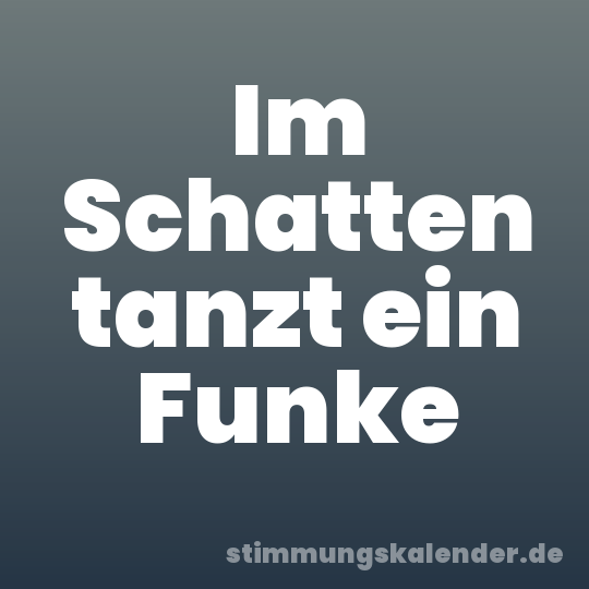 Im Schatten tanzt ein Funke