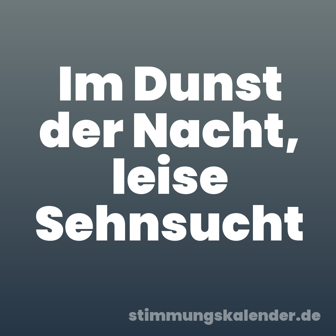 Im Dunst der Nacht, leise Sehnsucht
