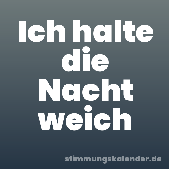 Ich halte die Nacht weich