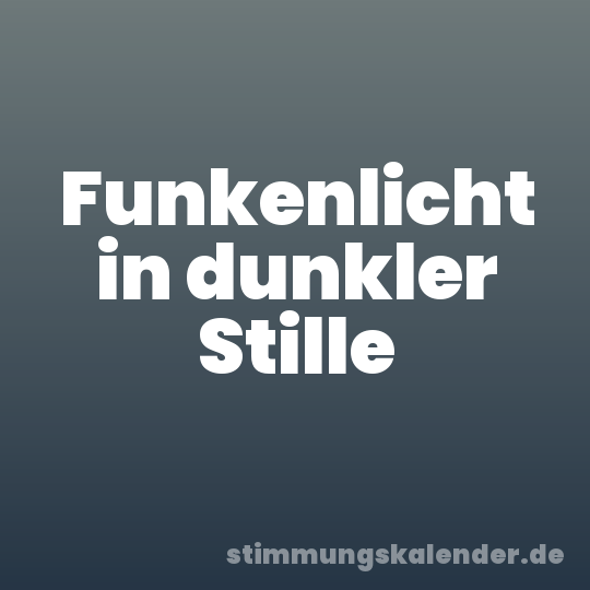 Funkenlicht in dunkler Stille