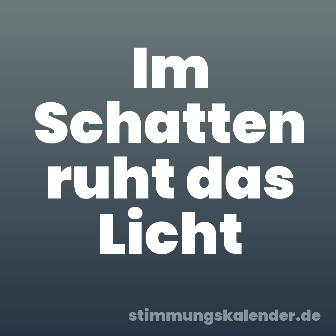 Im Schatten ruht das Licht