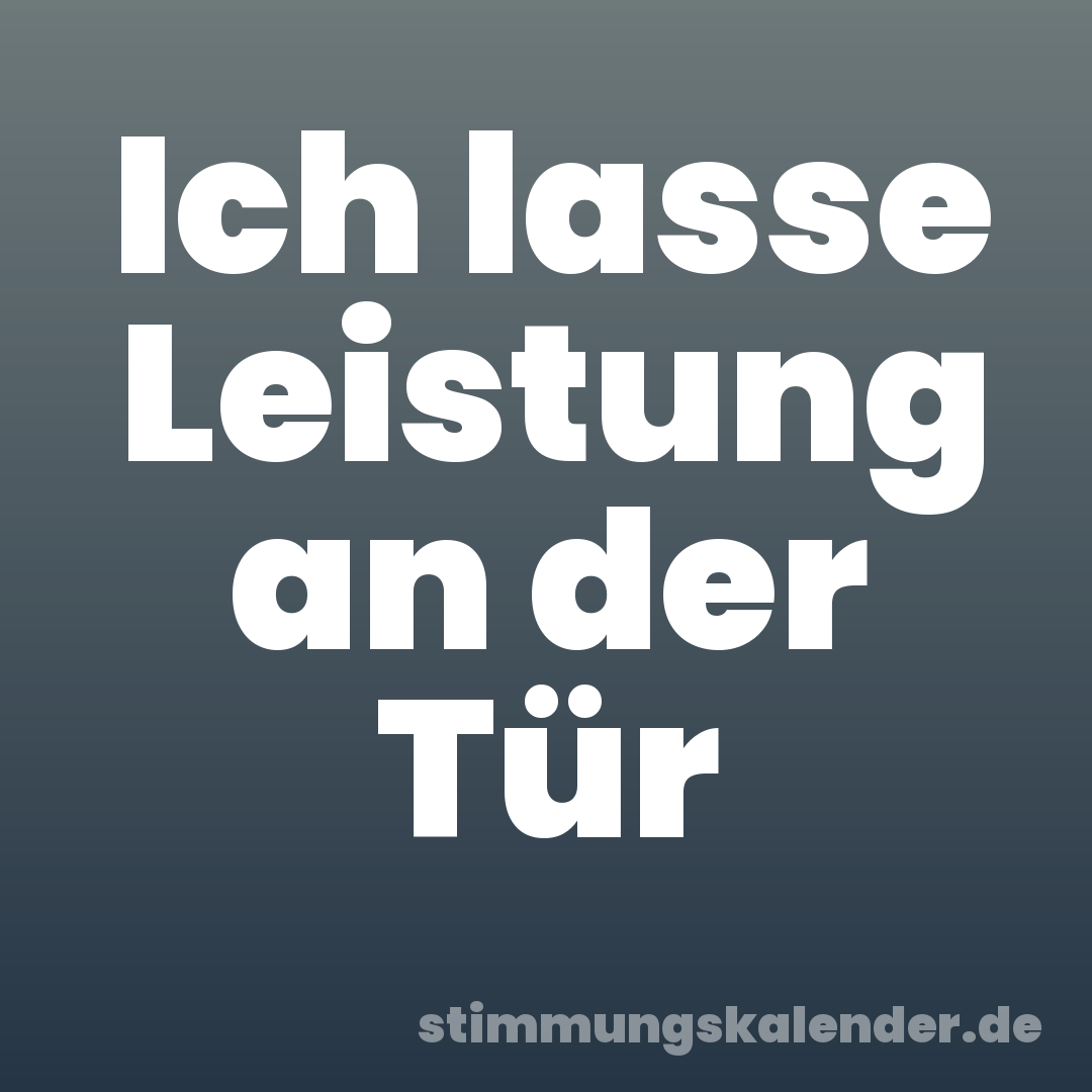 Ich lasse Leistung an der Tür