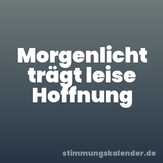 Morgenlicht trägt leise Hoffnung