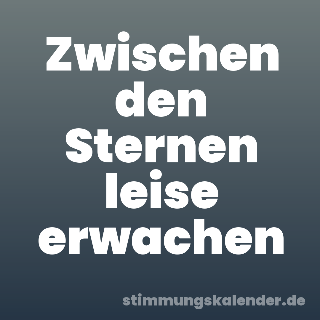 Zwischen den Sternen leise erwachen