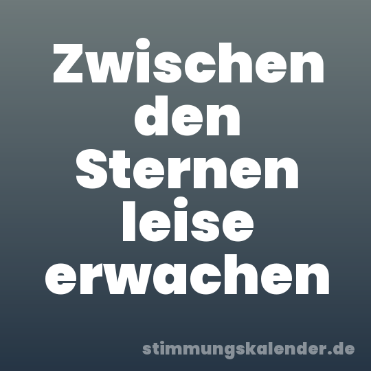 Zwischen den Sternen leise erwachen