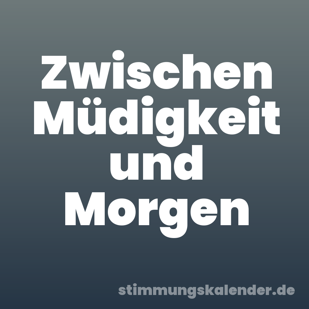Zwischen Müdigkeit und Morgen