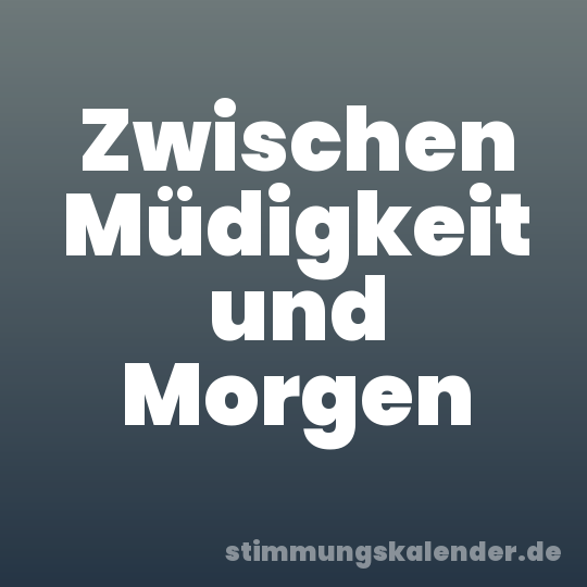 Zwischen Müdigkeit und Morgen
