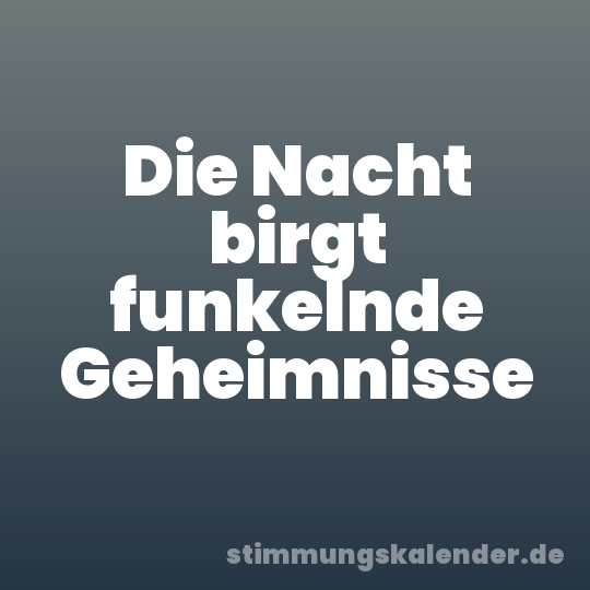 Die Nacht birgt funkelnde Geheimnisse