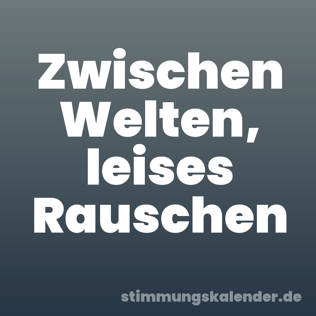 Zwischen Welten, leises Rauschen