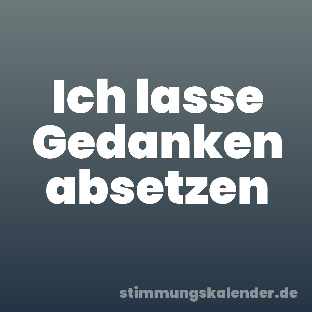Ich lasse Gedanken absetzen