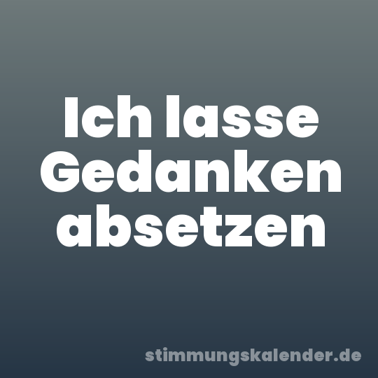 Ich lasse Gedanken absetzen