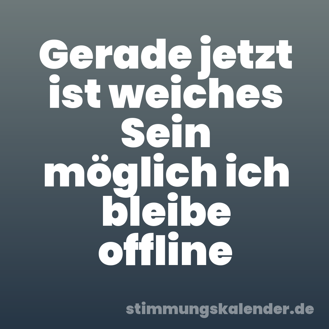 Gerade jetzt ist weiches Sein möglich ich bleibe offline