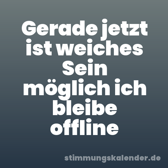 Gerade jetzt ist weiches Sein möglich ich bleibe offline
