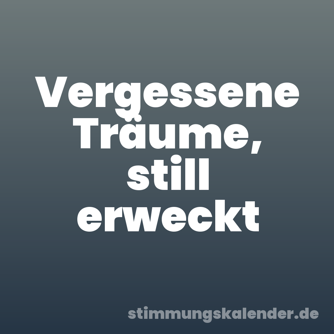Vergessene Träume, still erweckt