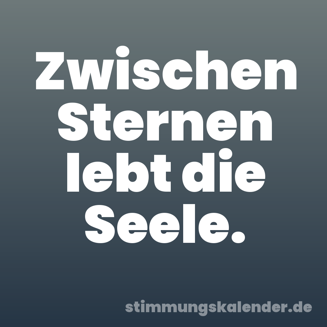 Zwischen Sternen lebt die Seele.