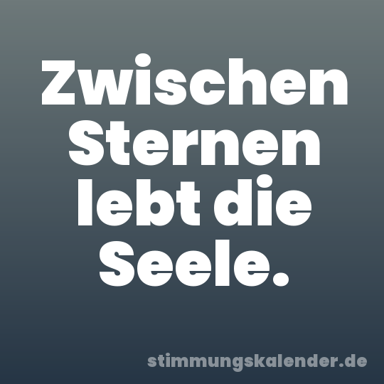 Zwischen Sternen lebt die Seele.