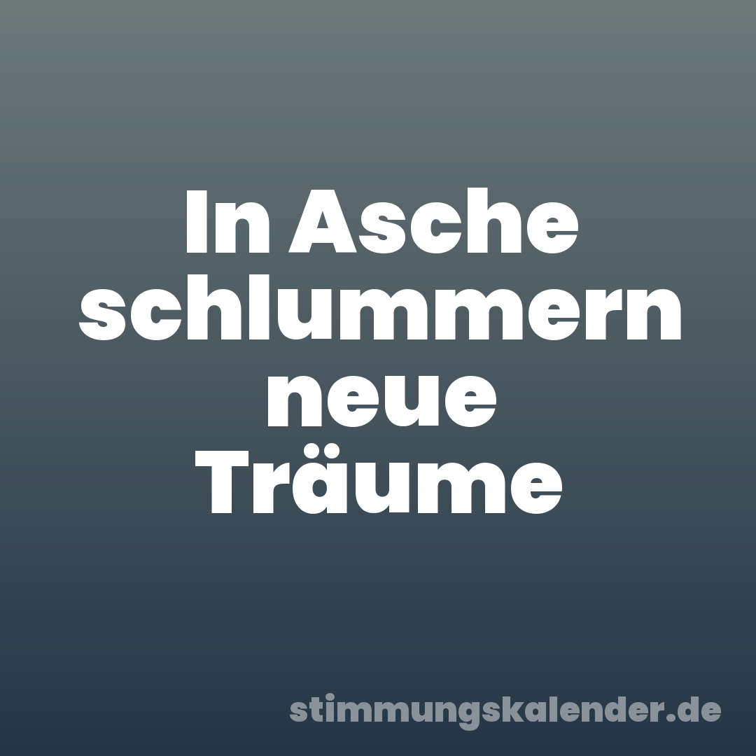 In Asche schlummern neue Träume