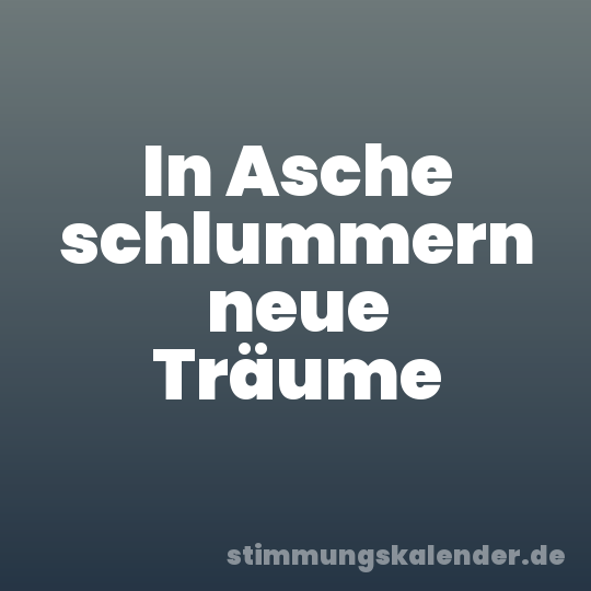 In Asche schlummern neue Träume