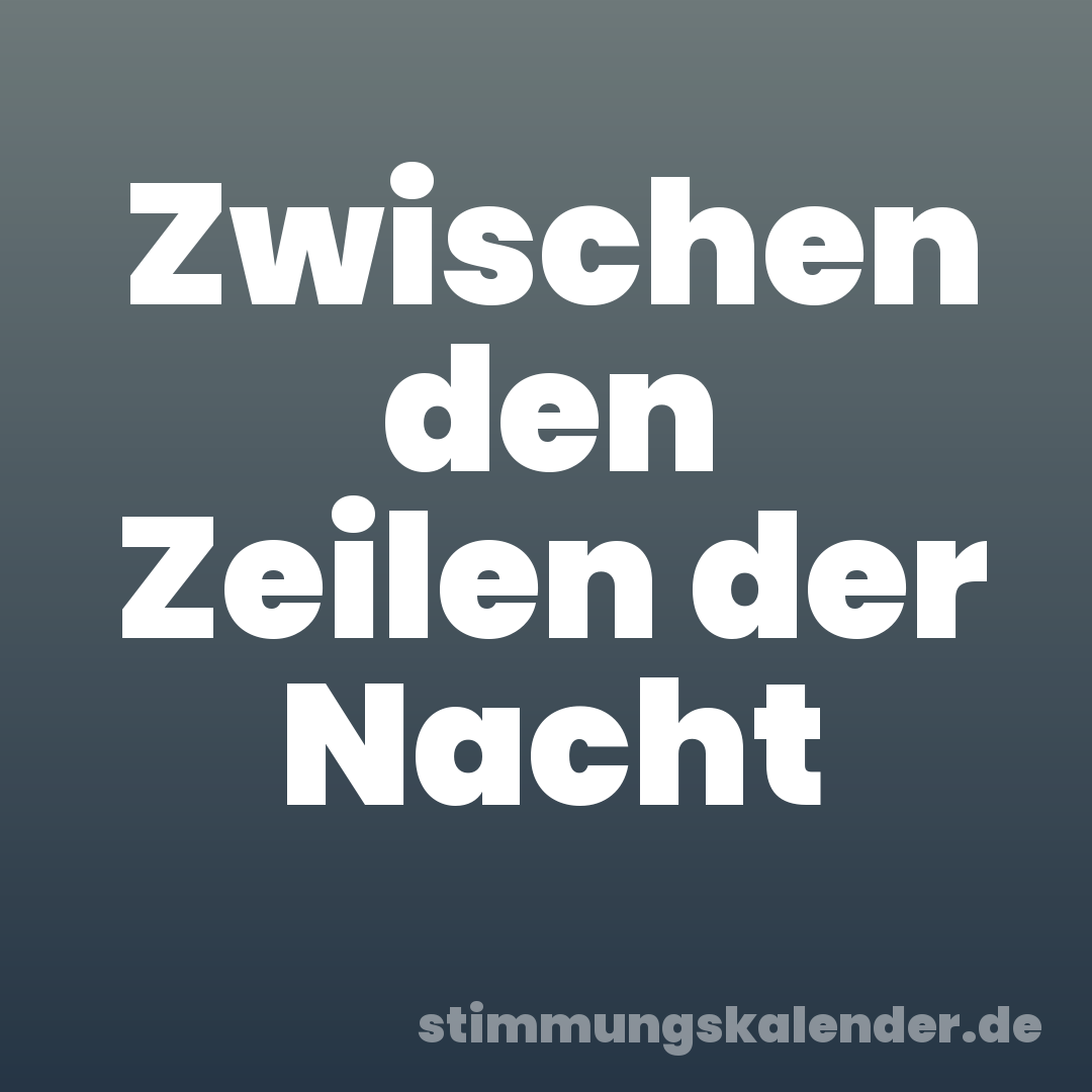 Zwischen den Zeilen der Nacht