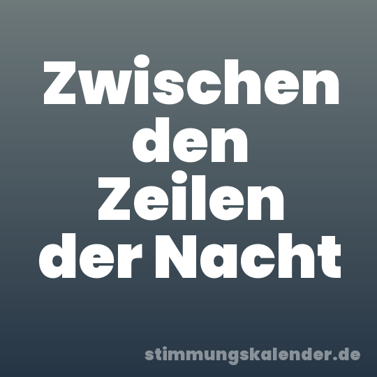 Zwischen den Zeilen der Nacht