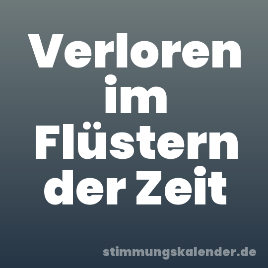 Verloren im Flüstern der Zeit