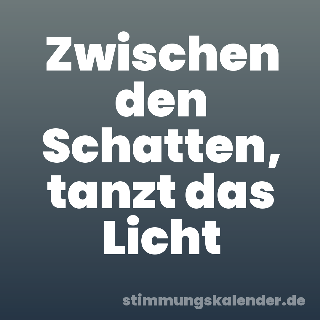 Zwischen den Schatten, tanzt das Licht