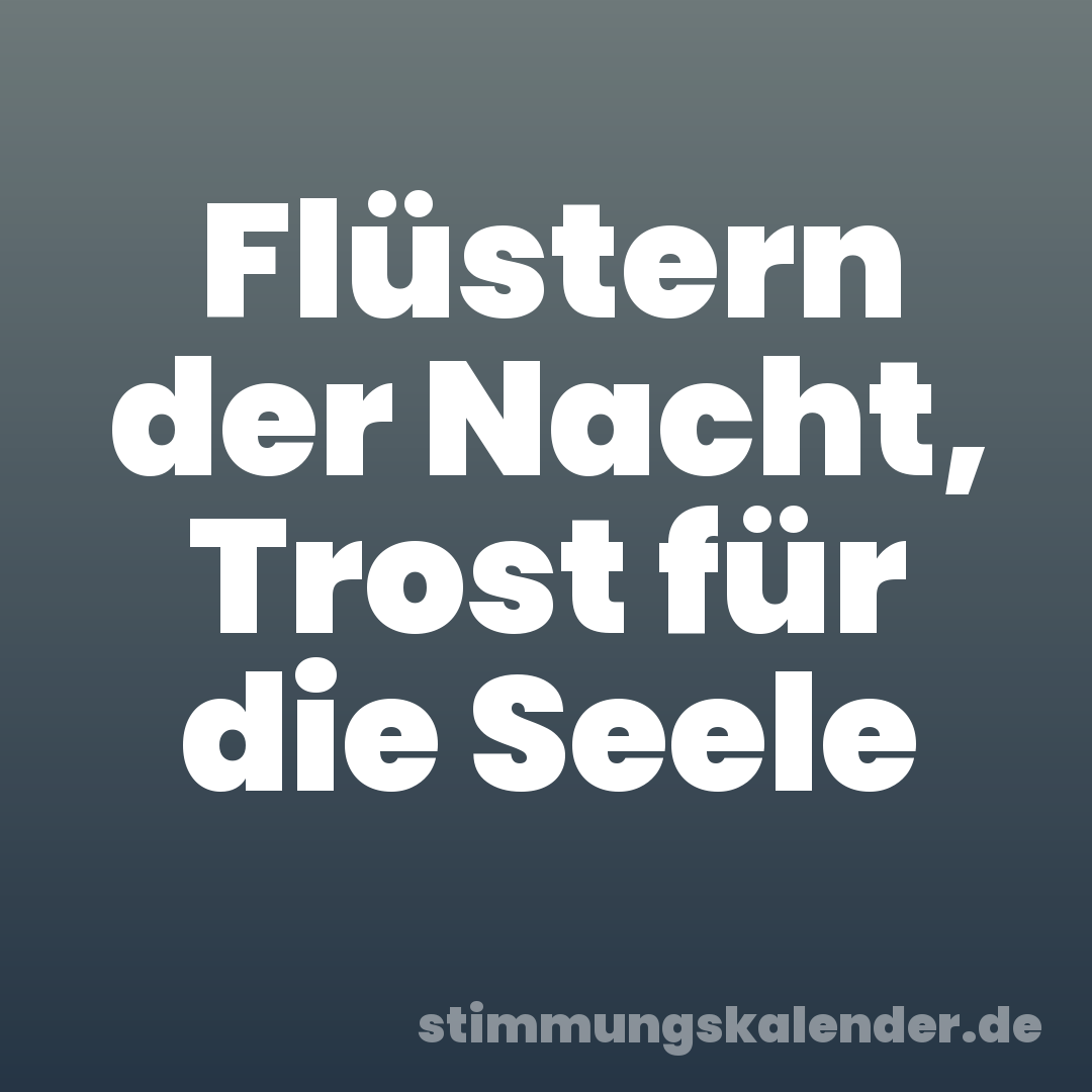 Flüstern der Nacht, Trost für die Seele