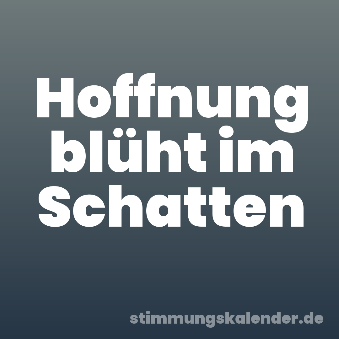 Hoffnung blüht im Schatten