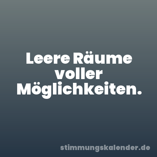 Leere Räume voller Möglichkeiten.