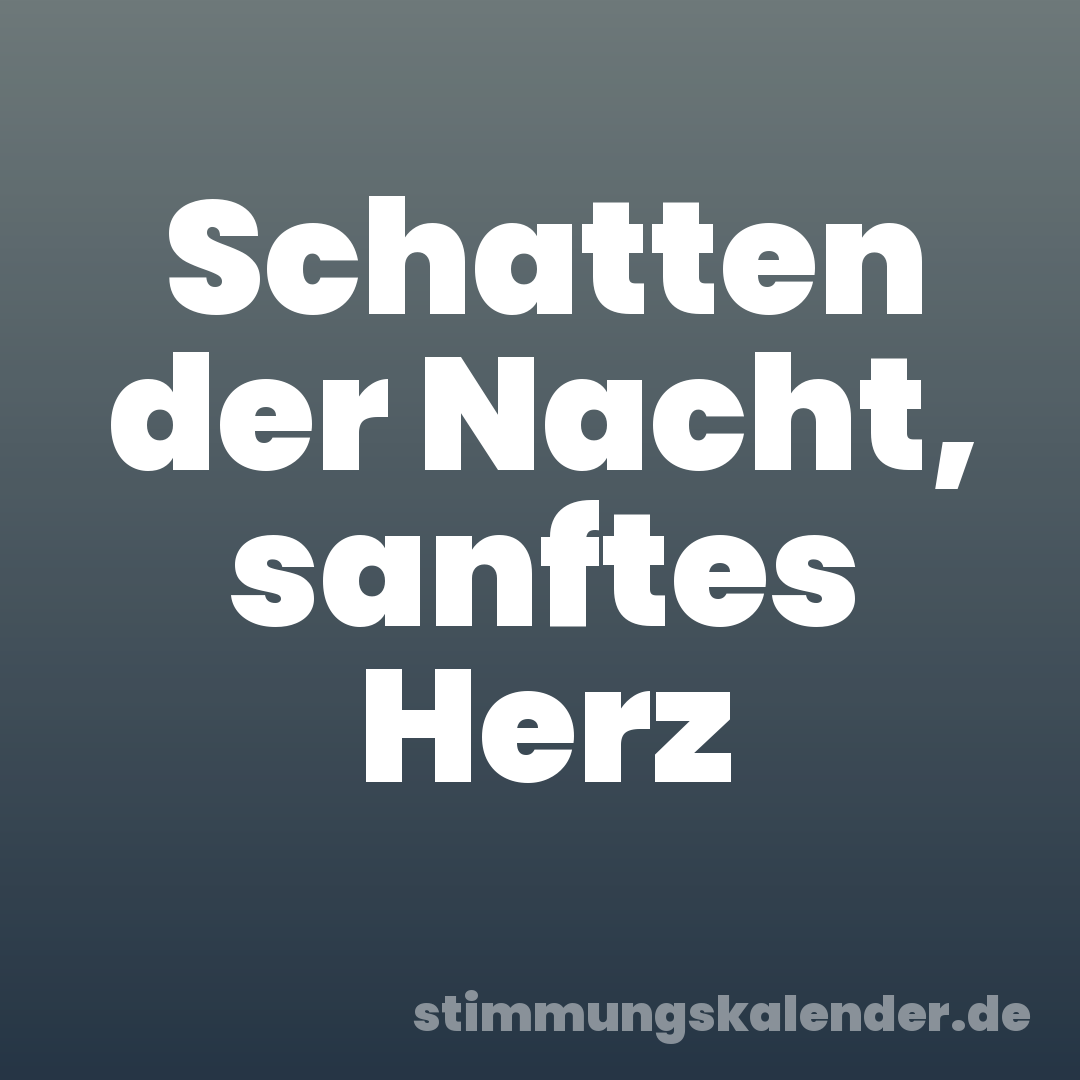 Schatten der Nacht, sanftes Herz