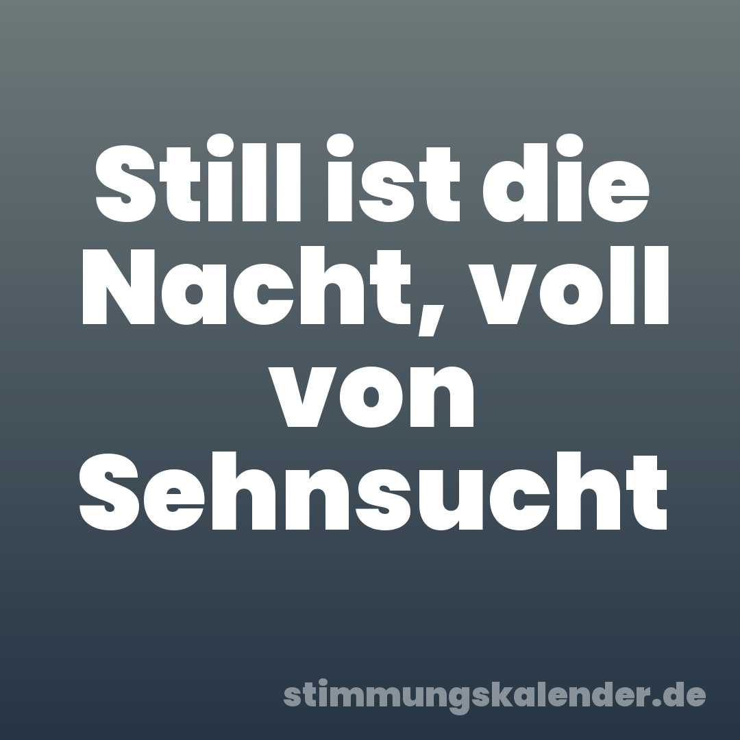 Still ist die Nacht, voll von Sehnsucht