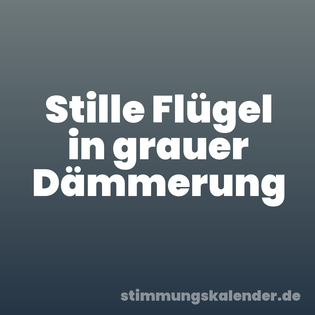 Stille Flügel in grauer Dämmerung